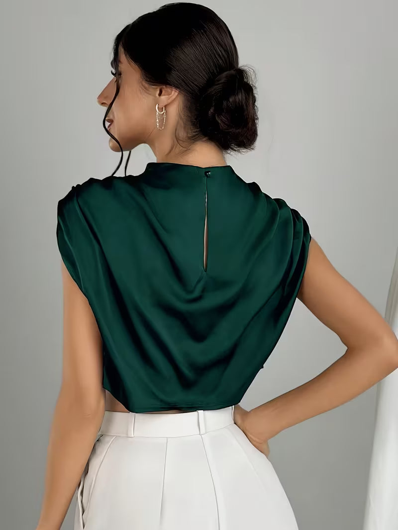 DRAPESOIE | BLUSA DE SATEN DRAPEADA