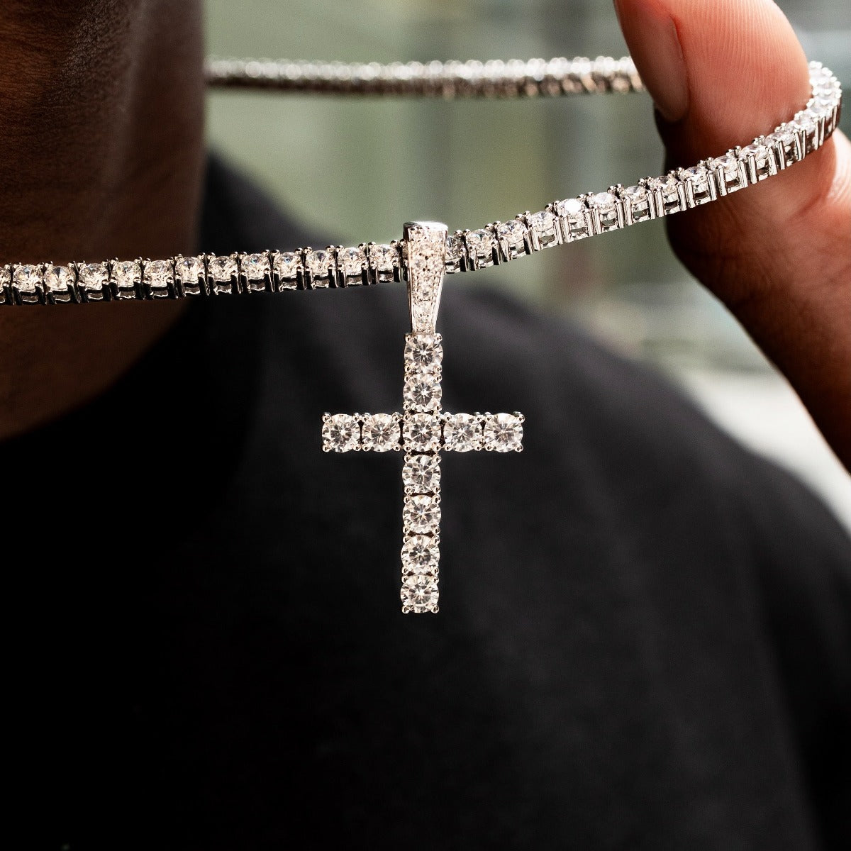 DIAMANTINE | COLLAR TENNIS DE ZIRCONIA CON CRUZ