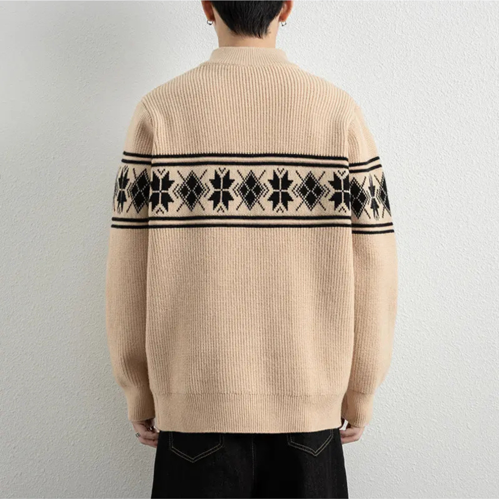 FJORDELLE | CARDIGAN DE PUNTO NORDICO CON CREMALLERA