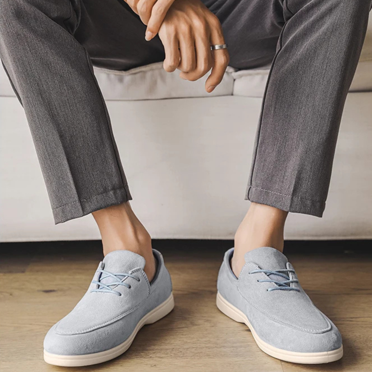 SAUVELIN | MOCASIN DE ANTE CON CORDONES