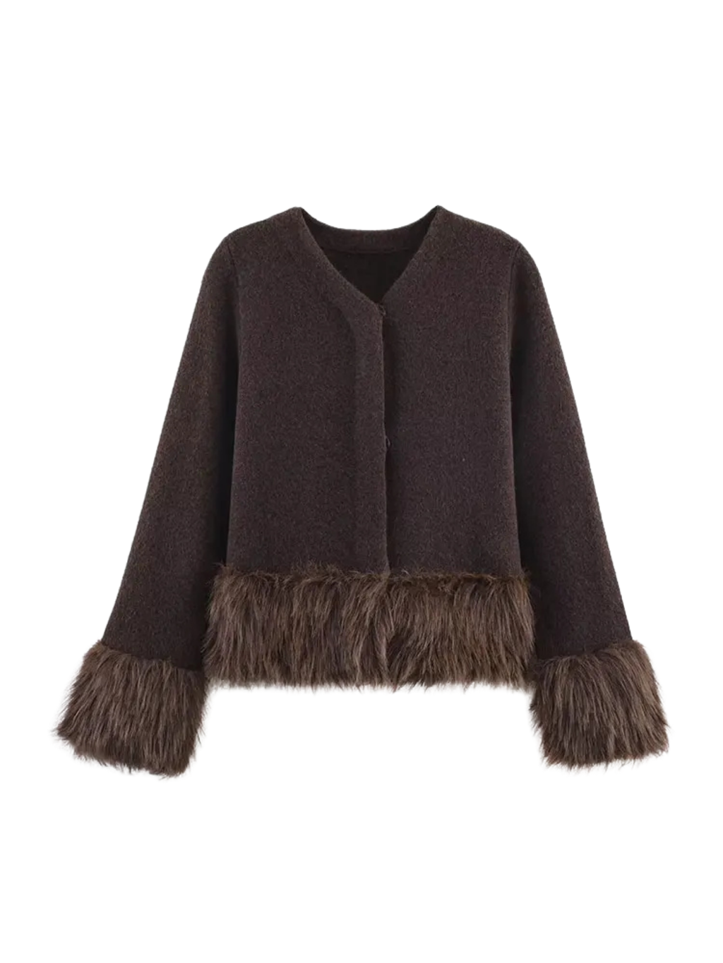 GARNITURFUR | CHAQUETA CON RIBETE DE PIEL