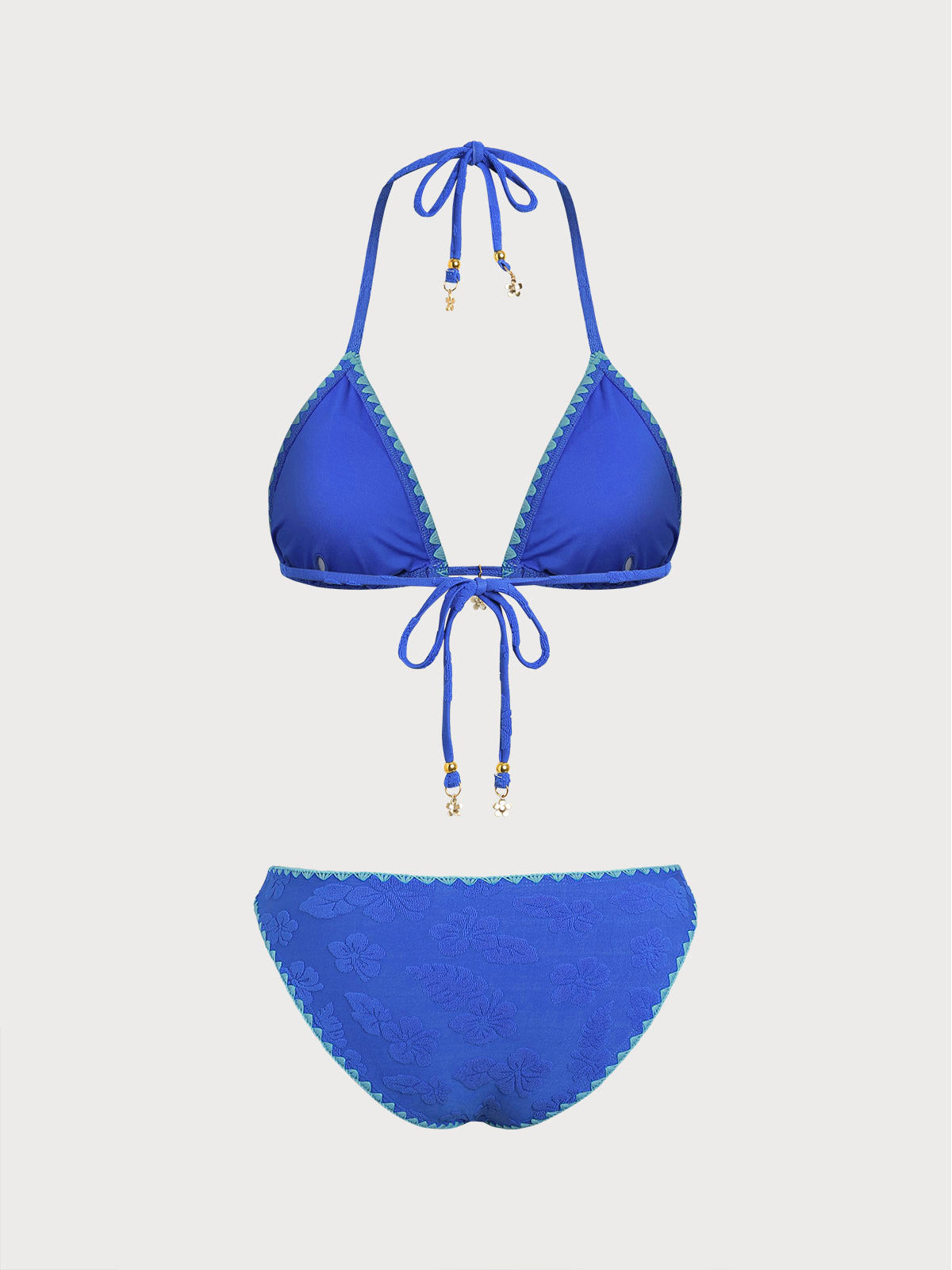 Set Bikini Azul Floral en Contraste
