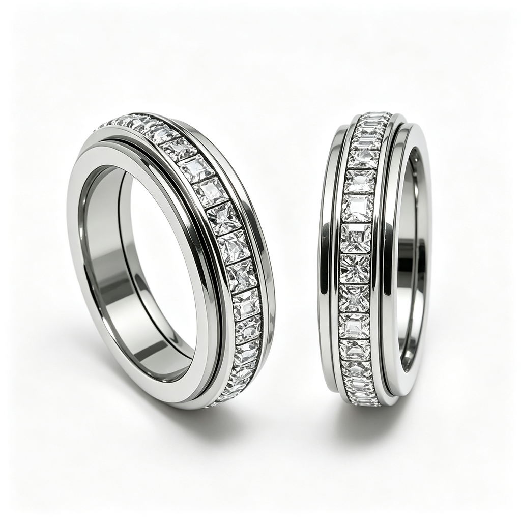 SPINORE | ANILLO FIDGET GIRATORIO DE ACERO TITANIO