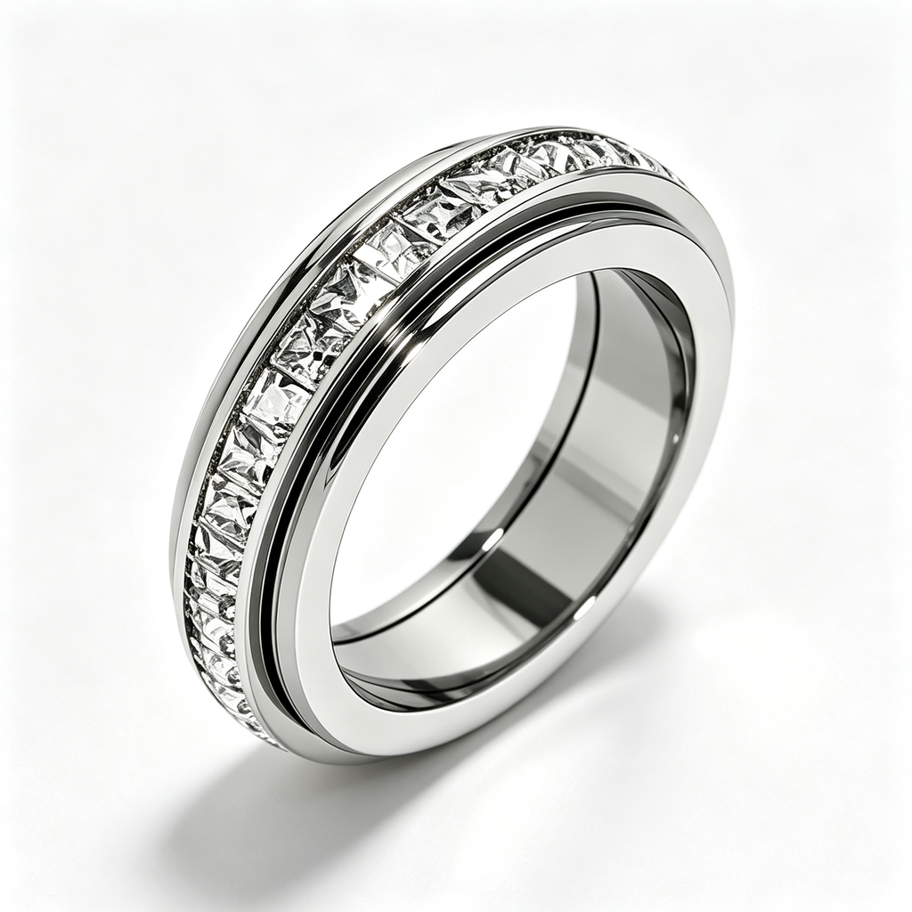SPINORE | ANILLO FIDGET GIRATORIO DE ACERO TITANIO