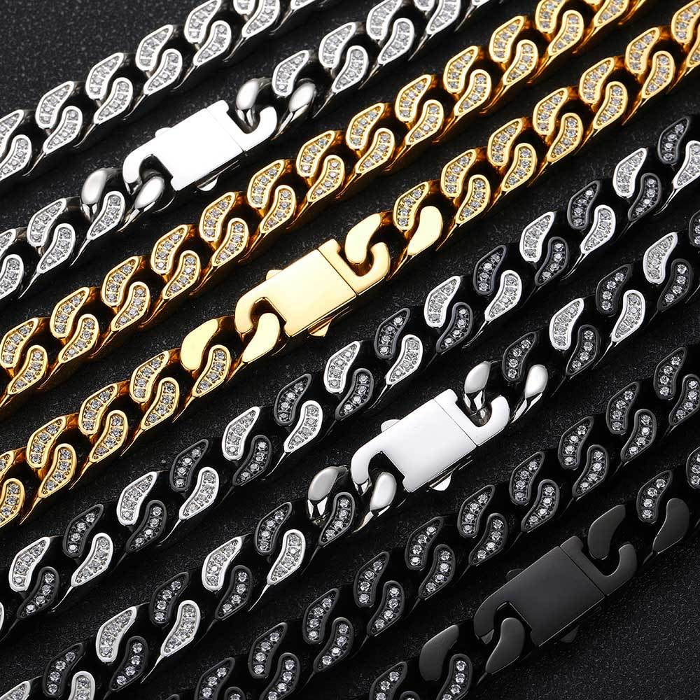 LUXENOVA | PULSERA/COLLAR CUBANO DE ZIRCON
