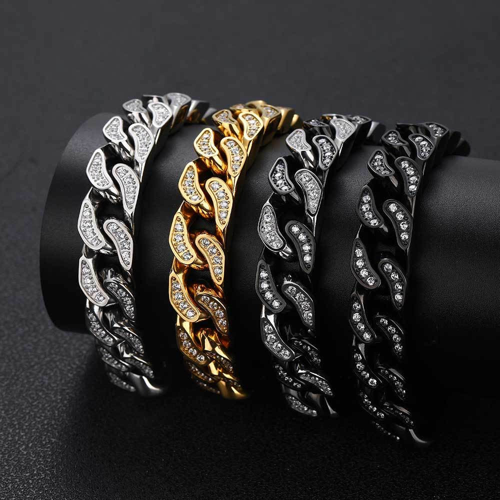 LUXENOVA | PULSERA/COLLAR CUBANO DE ZIRCON