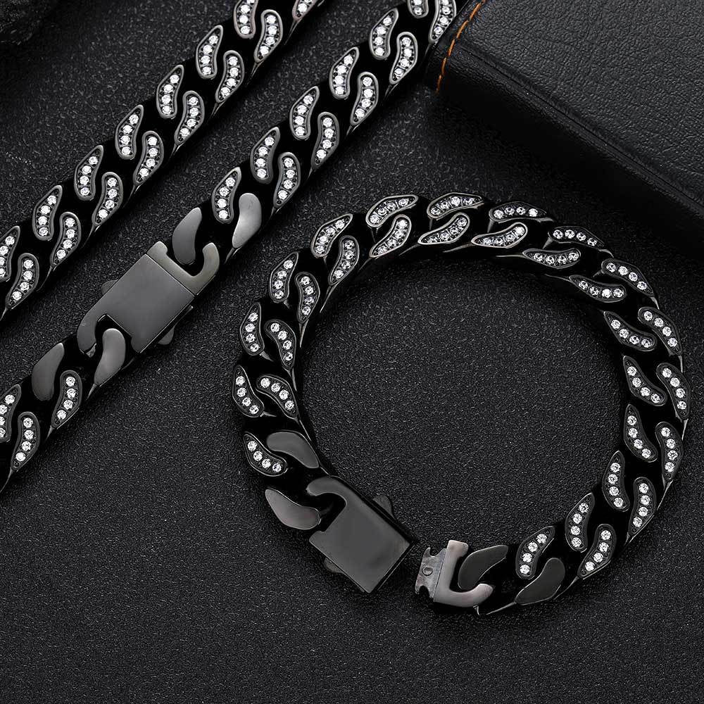 LUXENOVA | PULSERA/COLLAR CUBANO DE ZIRCON