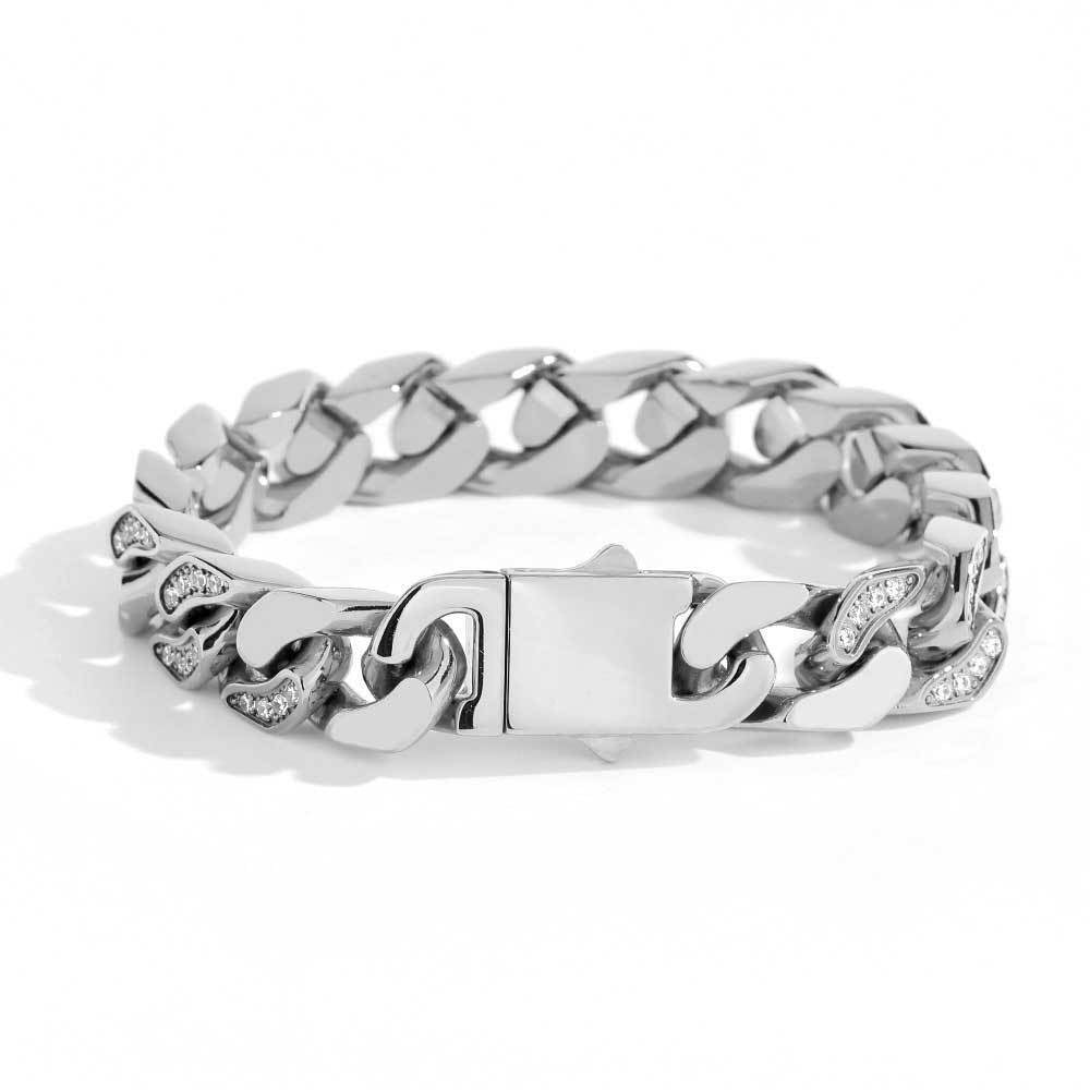 LUXENOVA | PULSERA/COLLAR CUBANO DE ZIRCON