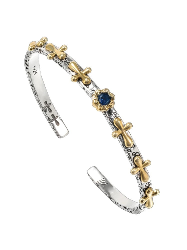 RELIQUAIRE | PULSERA VINTAGE DE CRUZ EN PLATA 925