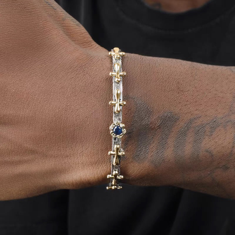 RELIQUAIRE | PULSERA VINTAGE DE CRUZ EN PLATA 925