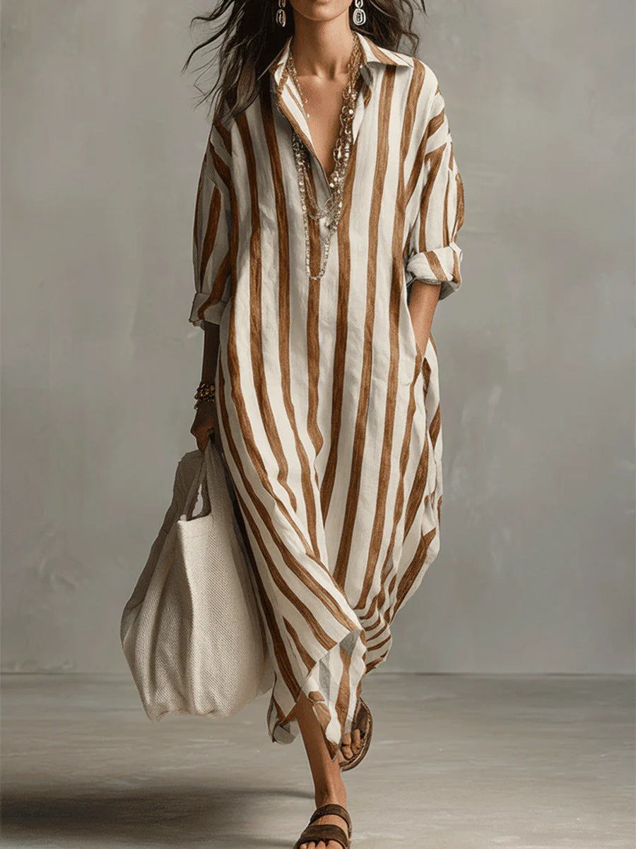 Vestido maxi de lino ligero y fresco