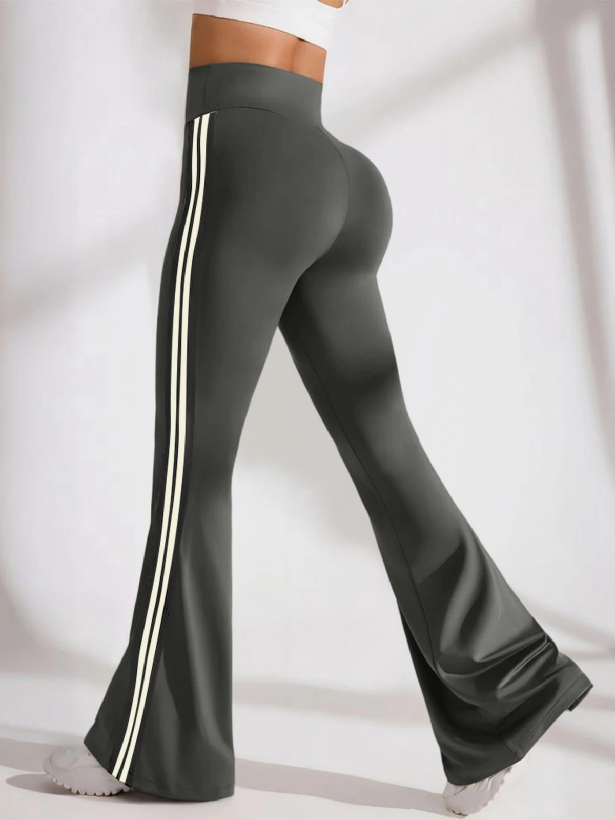 FLEXIRAYE | PANTALON ACAMPANADO DE YOGA A RAYAS