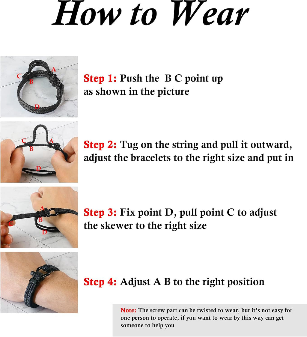 FORGERON | PULSERA DE CUERO TRENZADO CON CIERRE SHACKLE