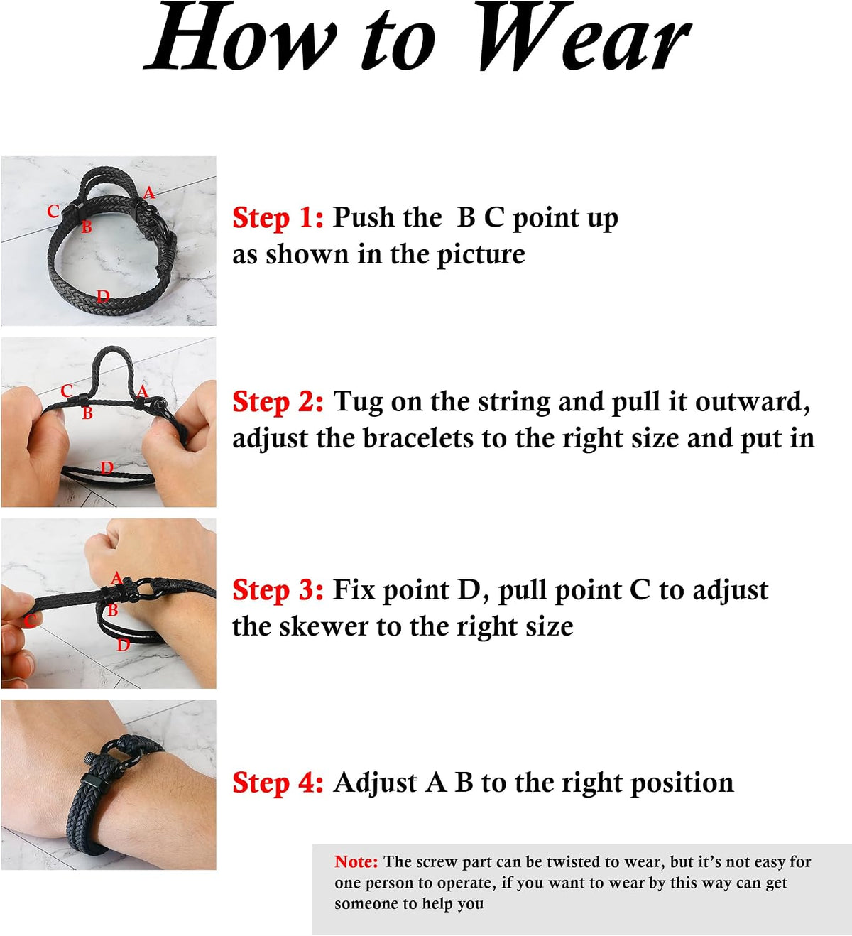 FORGERON | PULSERA DE CUERO TRENZADO CON CIERRE SHACKLE