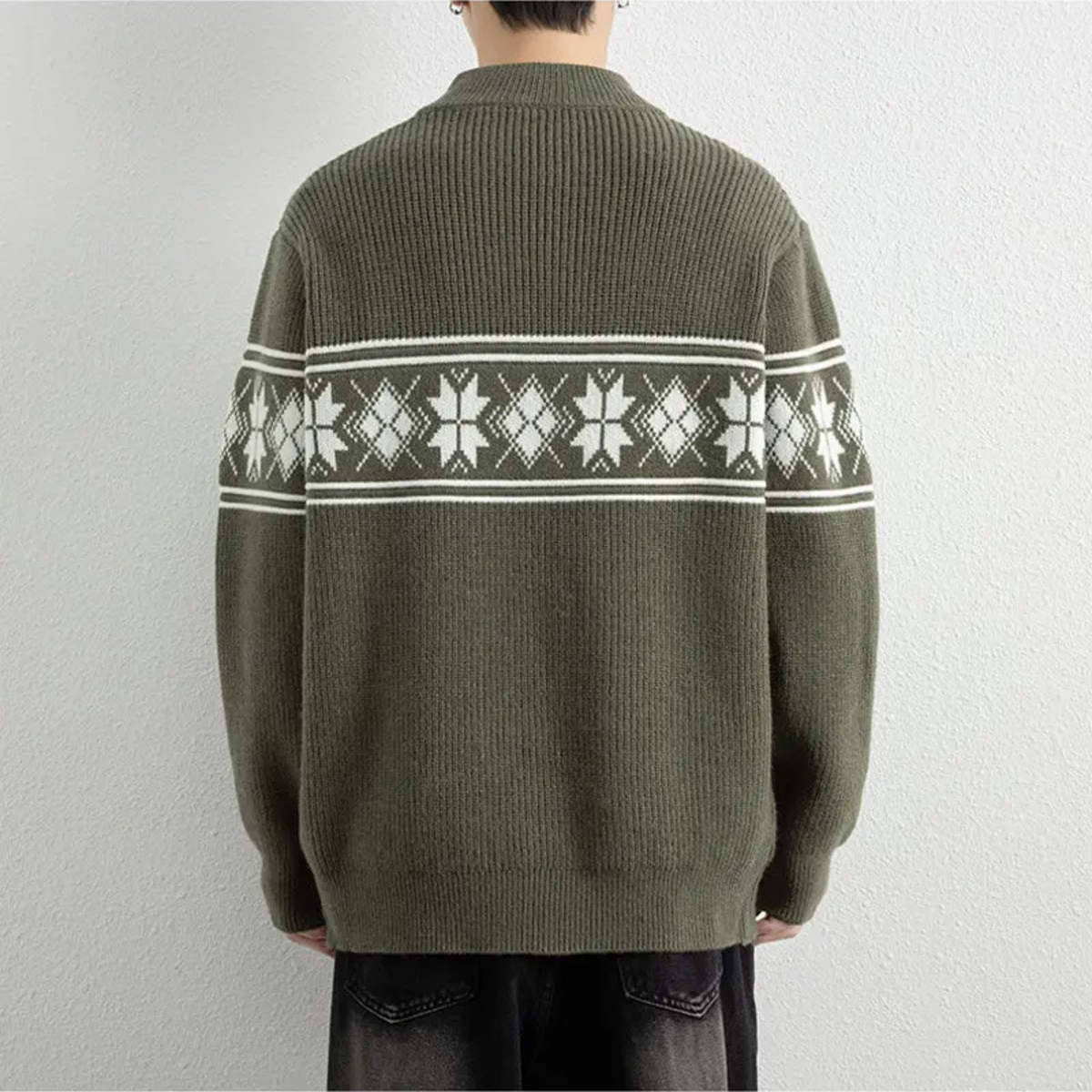 FJORDELLE | CARDIGAN DE PUNTO NORDICO CON CREMALLERA