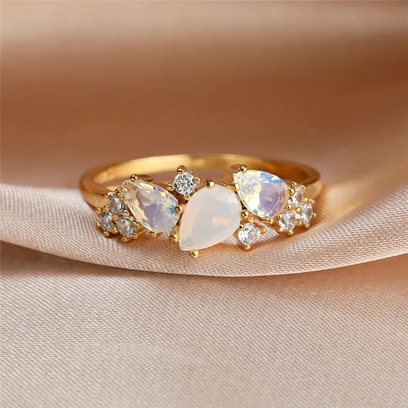 SELENITINE | ANILLO TRINITY DE PIEDRA LUNAR