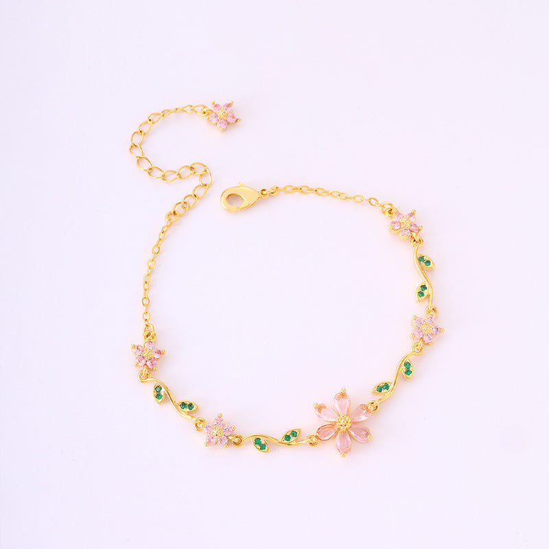 Elegante pulsera con flores