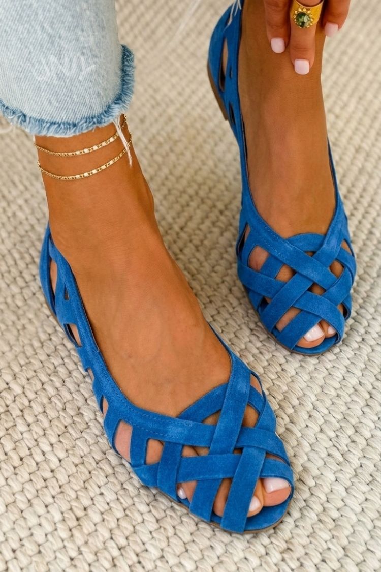 Madrid| Sandalias Planas Elegantes con Tiras Entrelazadas