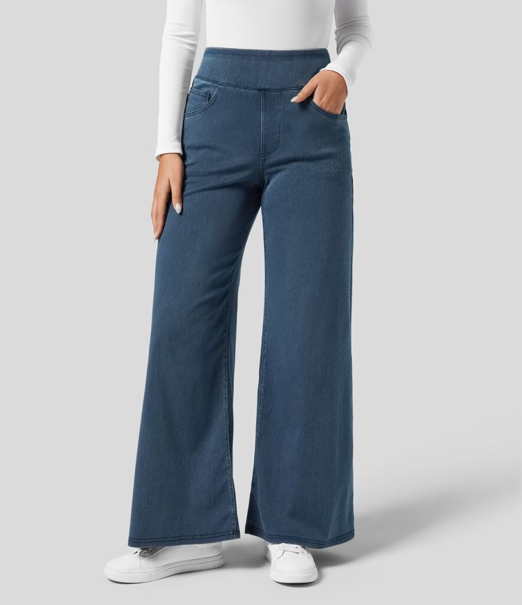 Pantalones cómodos, de cintura alta y elásticos