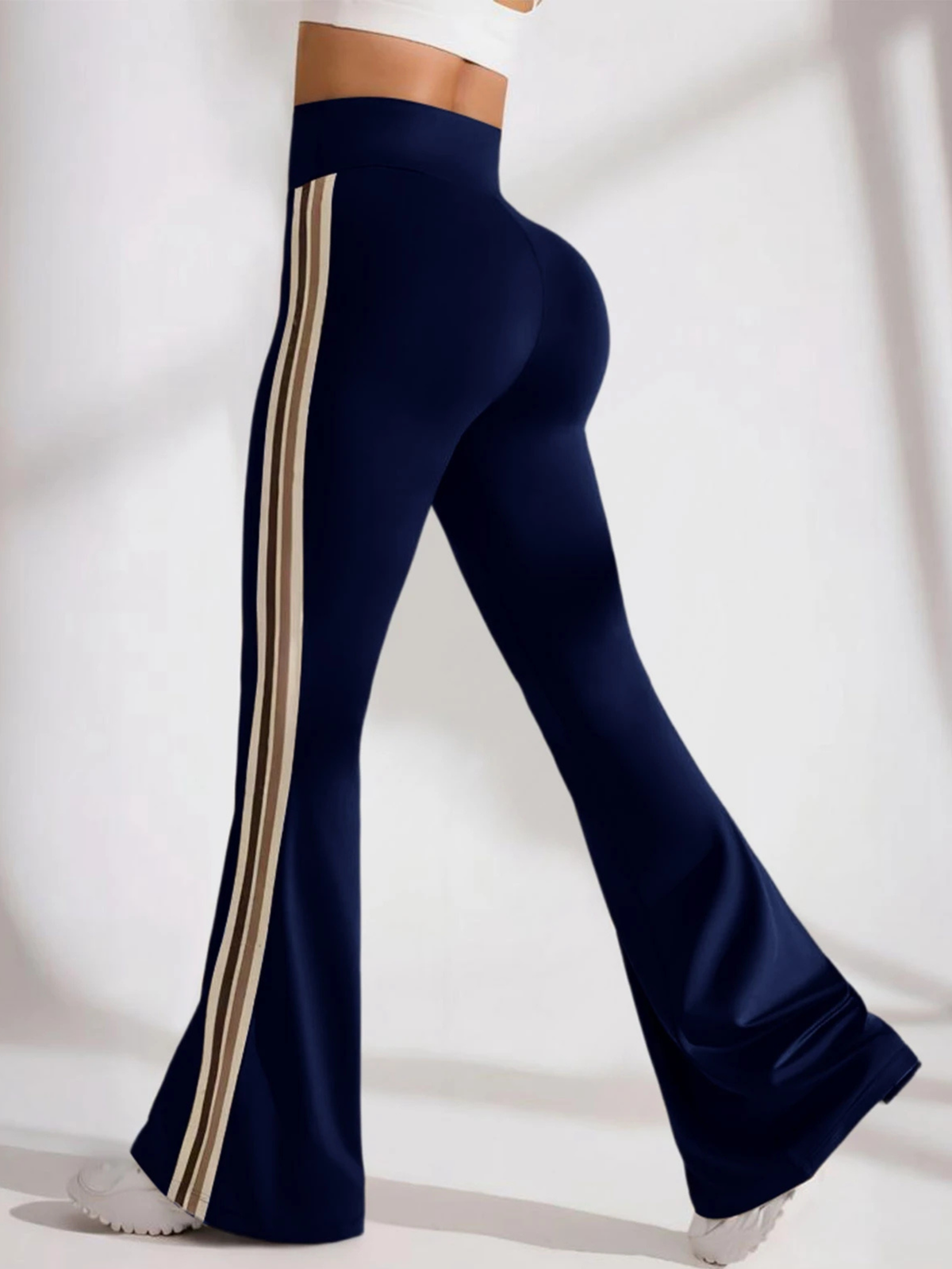 FLEXIRAYE | PANTALON ACAMPANADO DE YOGA A RAYAS
