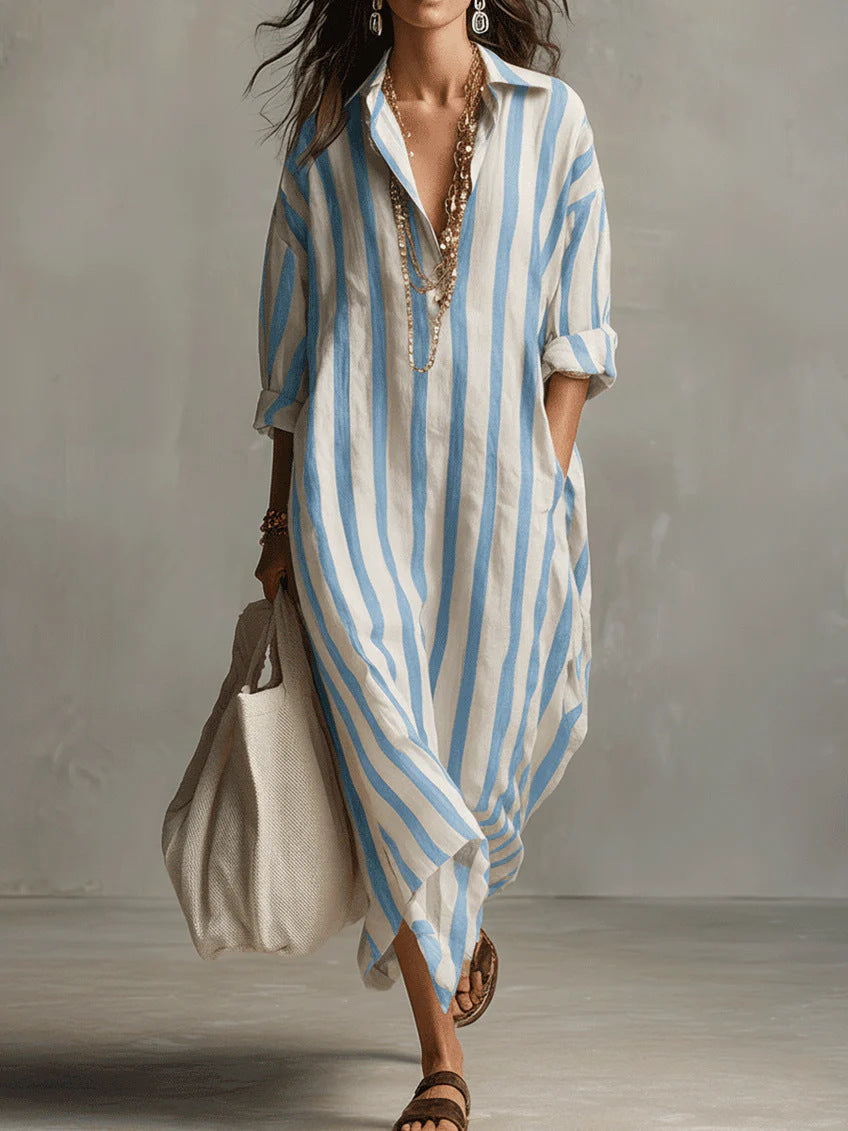 Vestido maxi de lino ligero y fresco