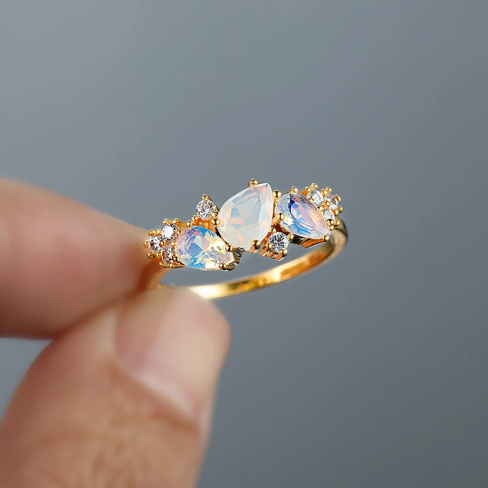 SELENITINE | ANILLO TRINITY DE PIEDRA LUNAR