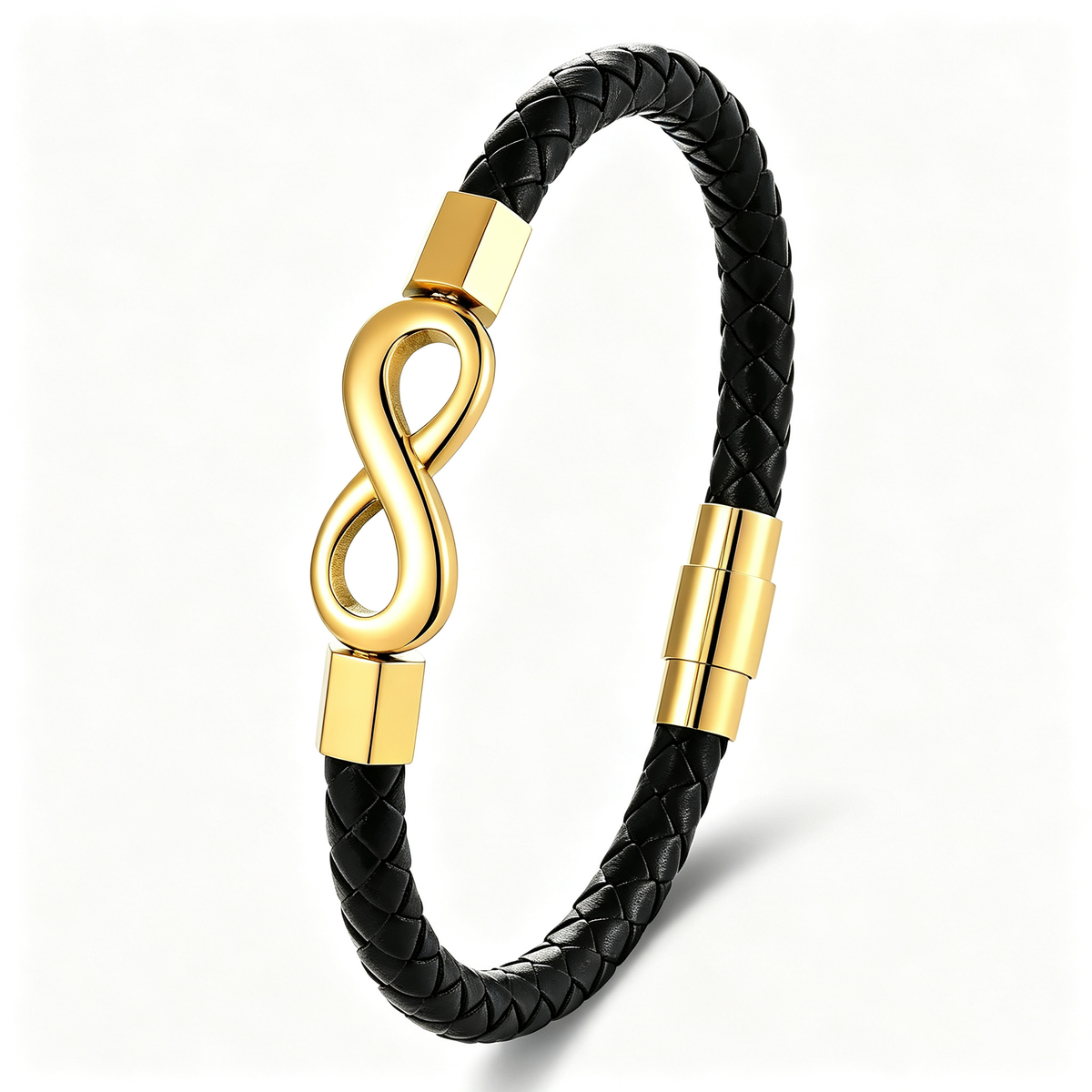 INFINELLE | PULSERA DE CUERO TRENZADO INFINITY