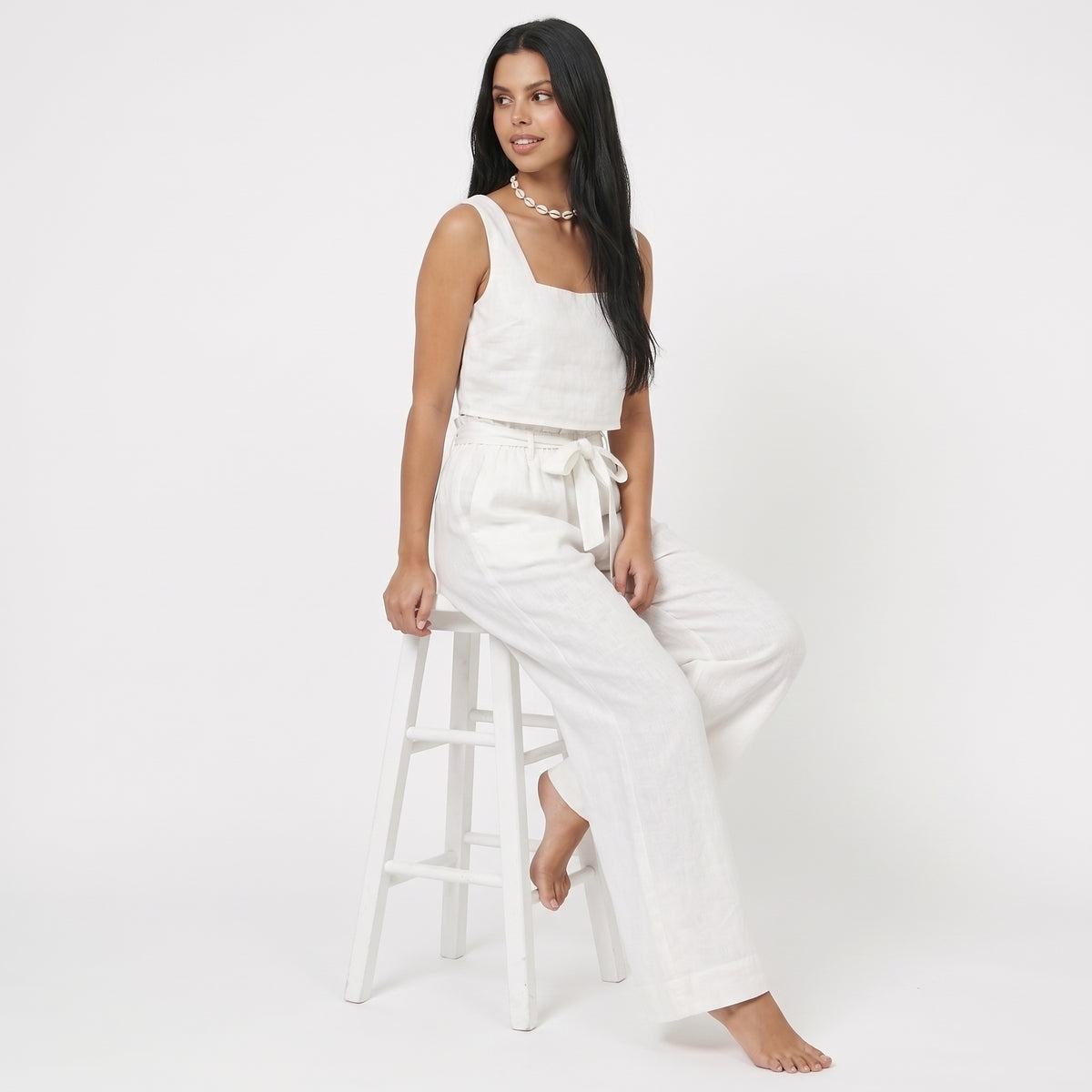 AUDRINE | CONJUNTO DE LINO CON BLUSA  Y PANTALON