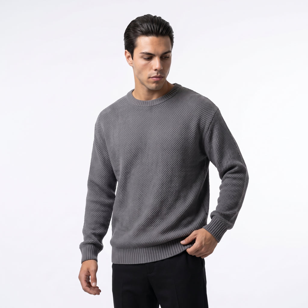 GAUFRELINE | SUETER DE CUELLO REDONDO TEJIDO WAFFLE