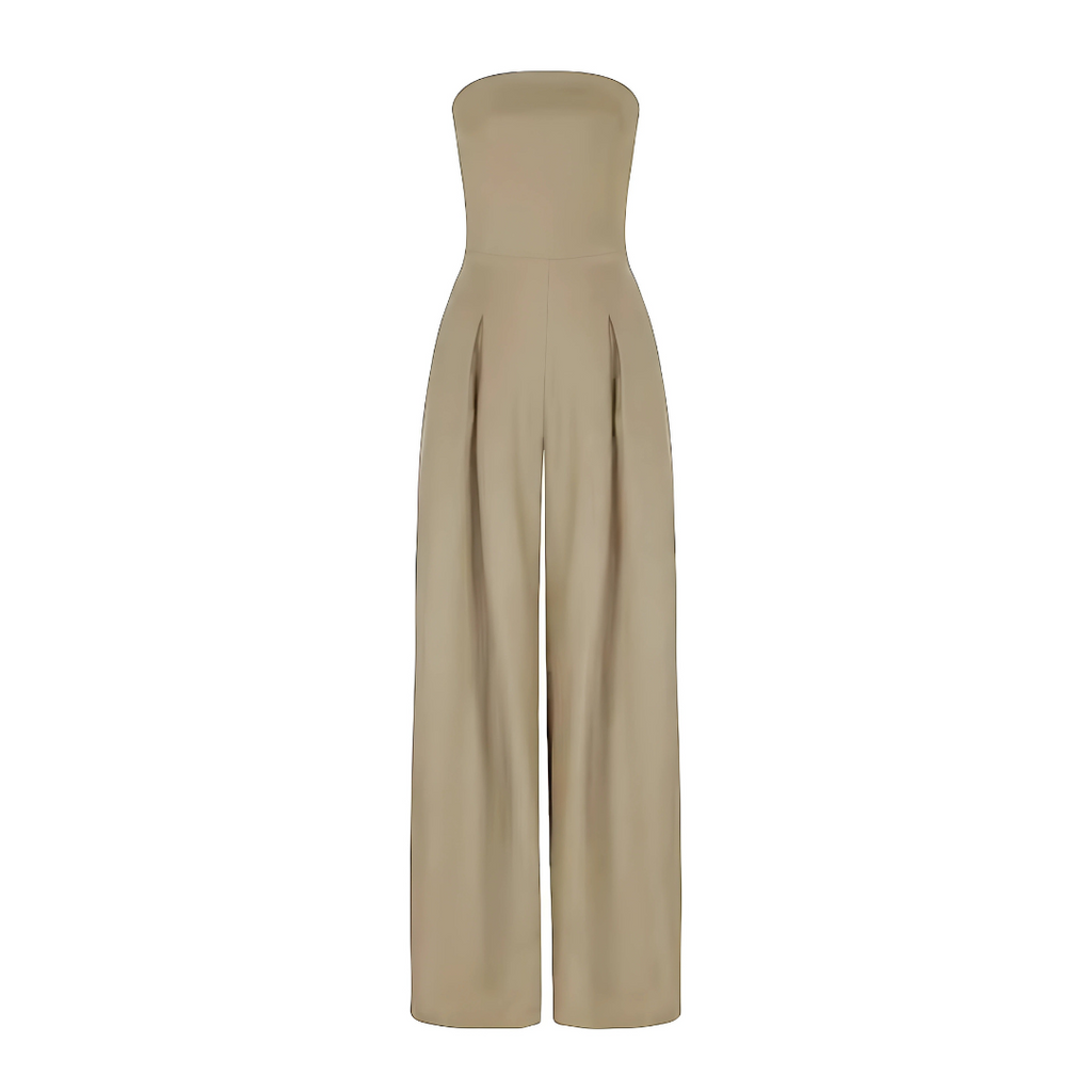 Mono strapless sofisticado con corte fluido
