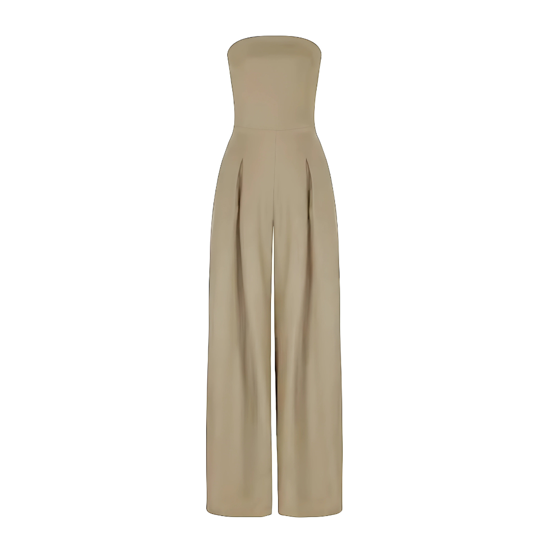 Mono strapless sofisticado con corte fluido