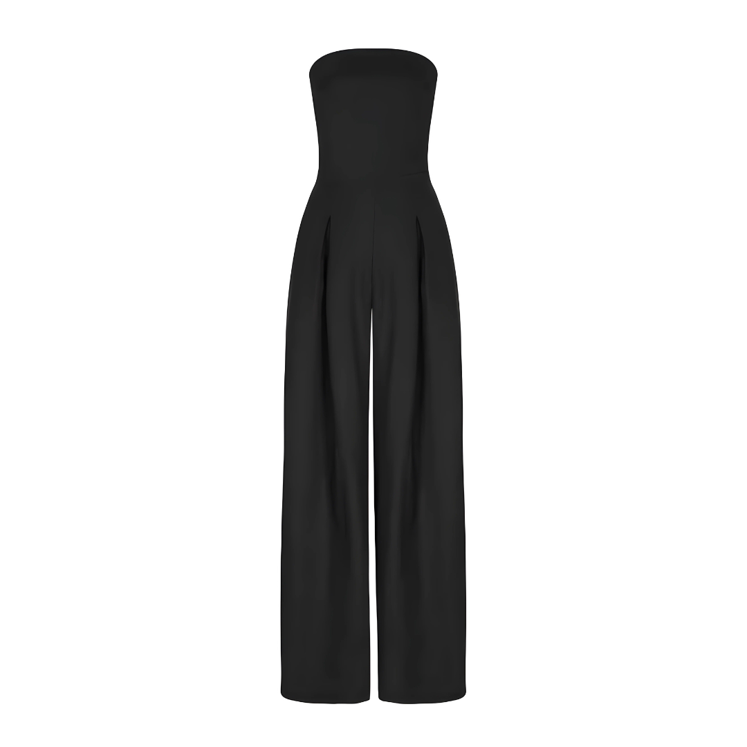 Mono strapless sofisticado con corte fluido