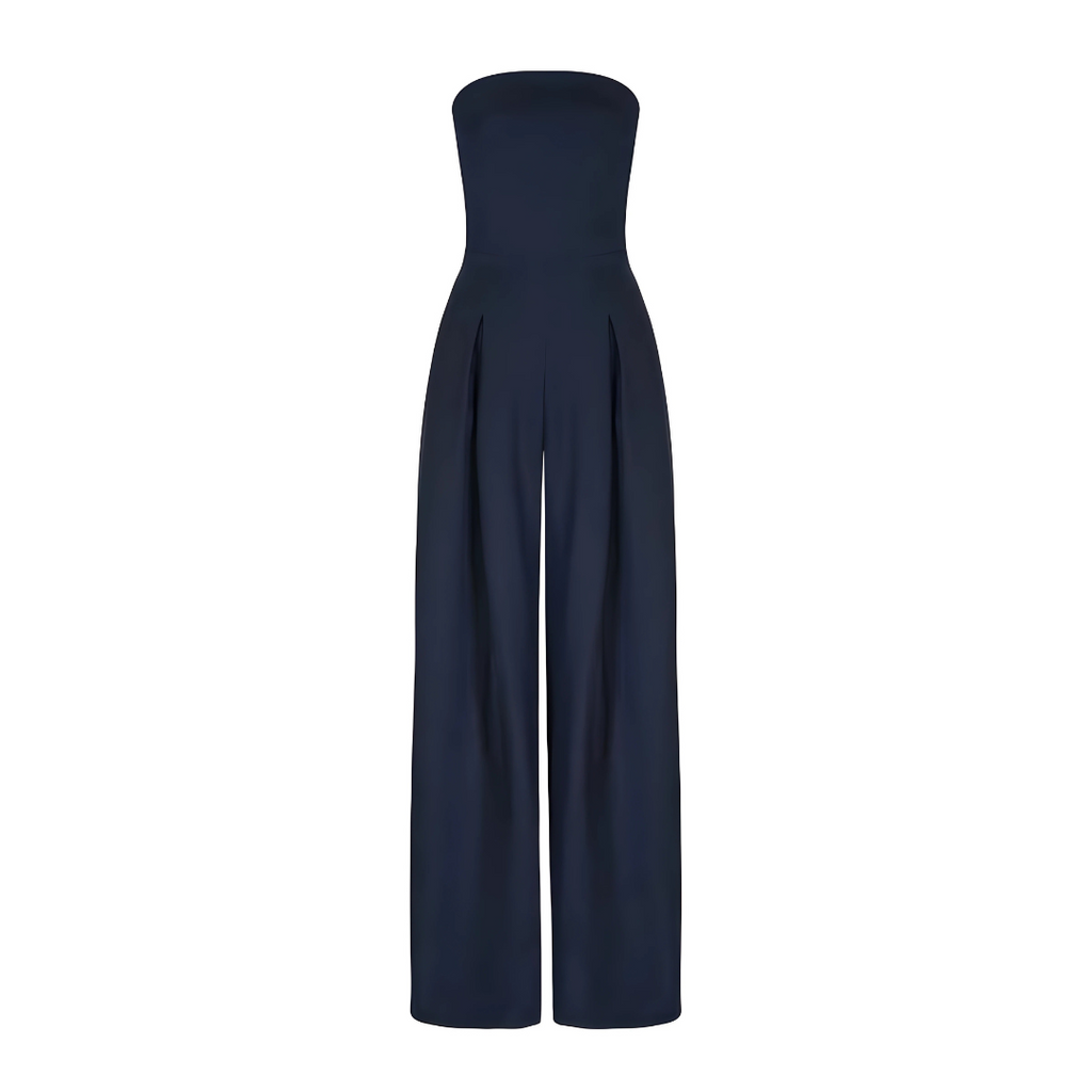 Mono strapless sofisticado con corte fluido