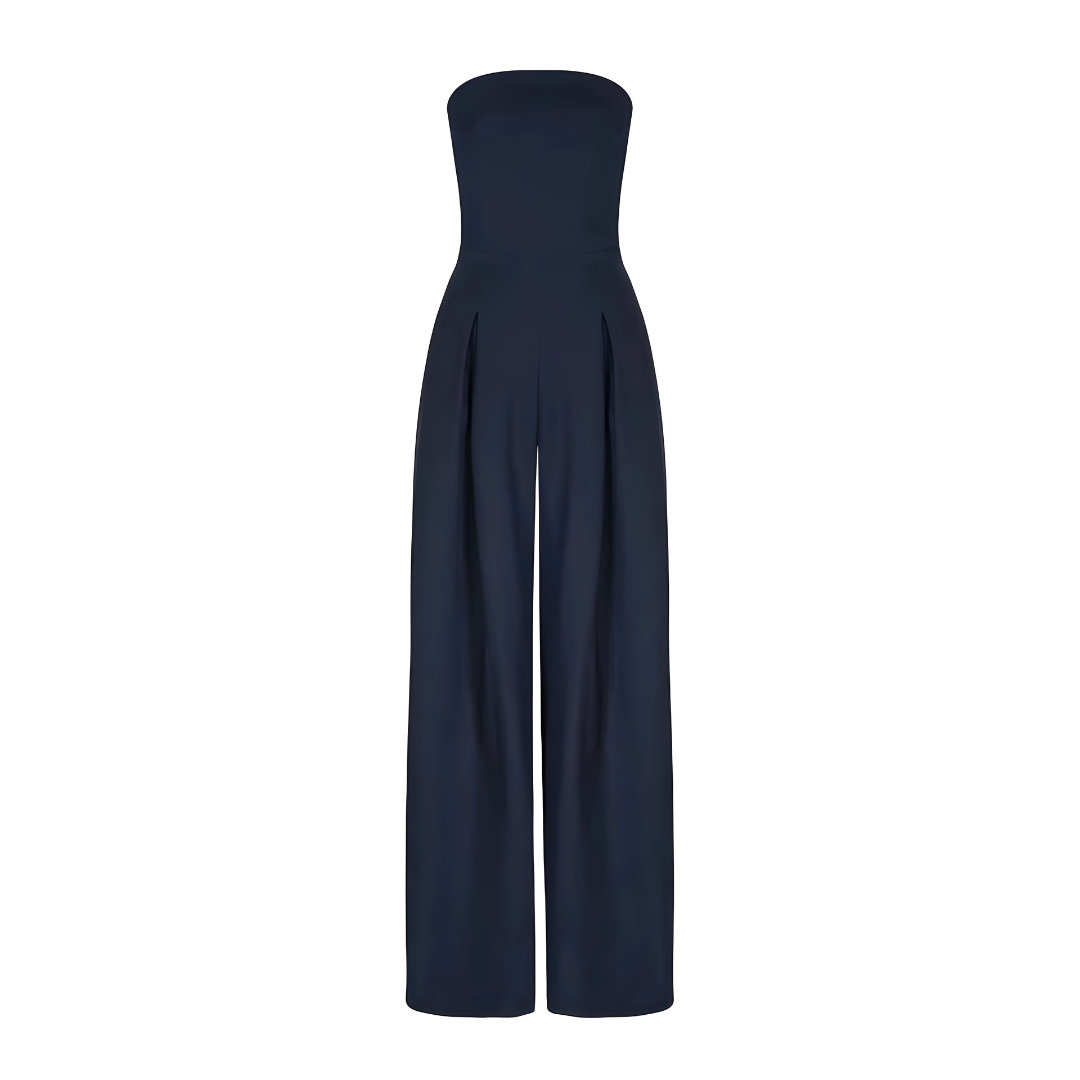 Mono strapless sofisticado con corte fluido