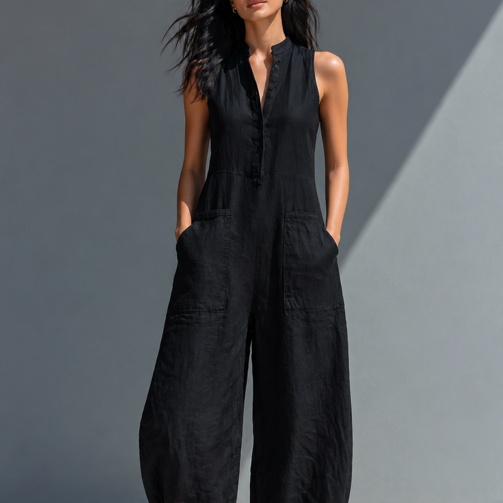 Jumpsuit de lino fluido