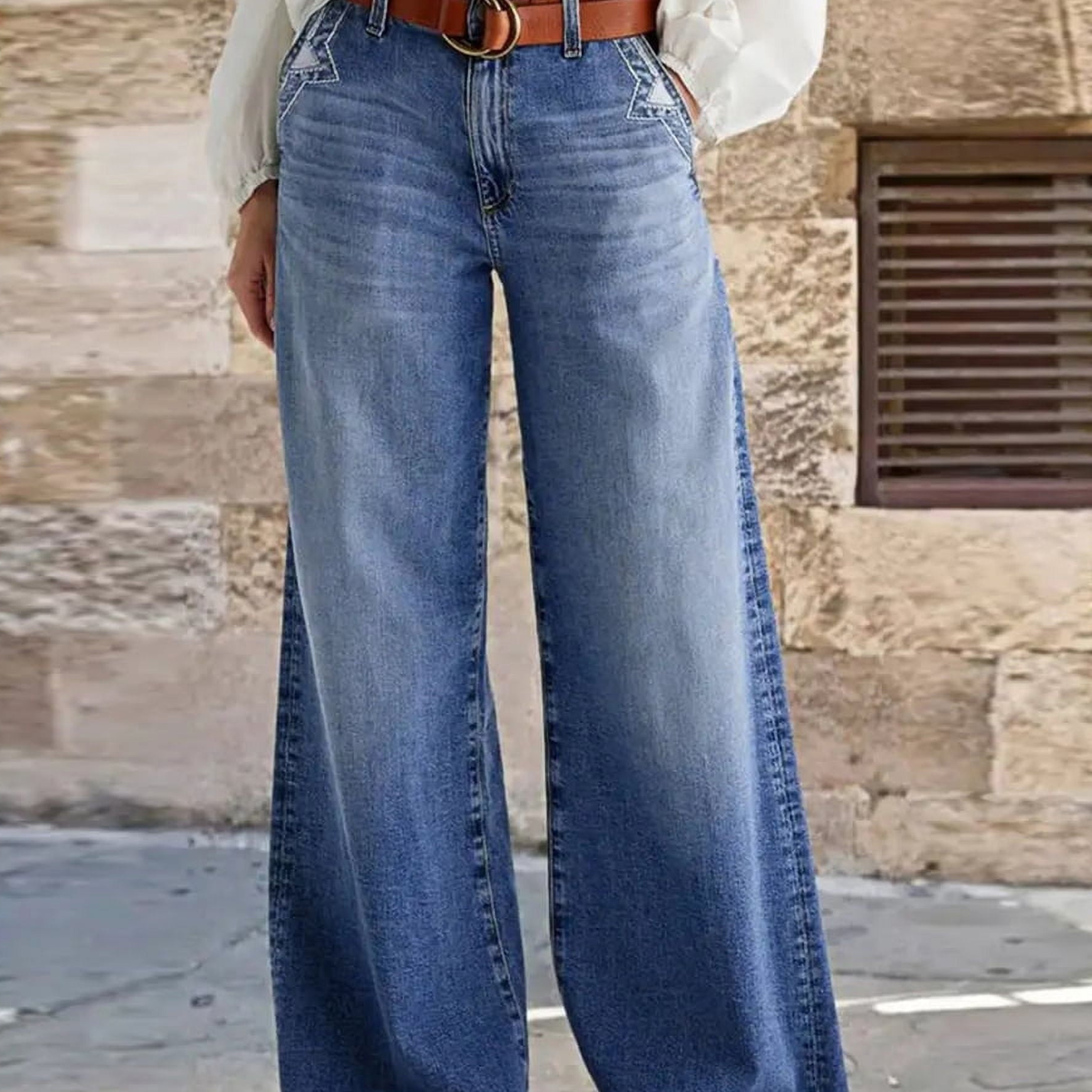 Vaqueros de corte ancho con lavado vintage
