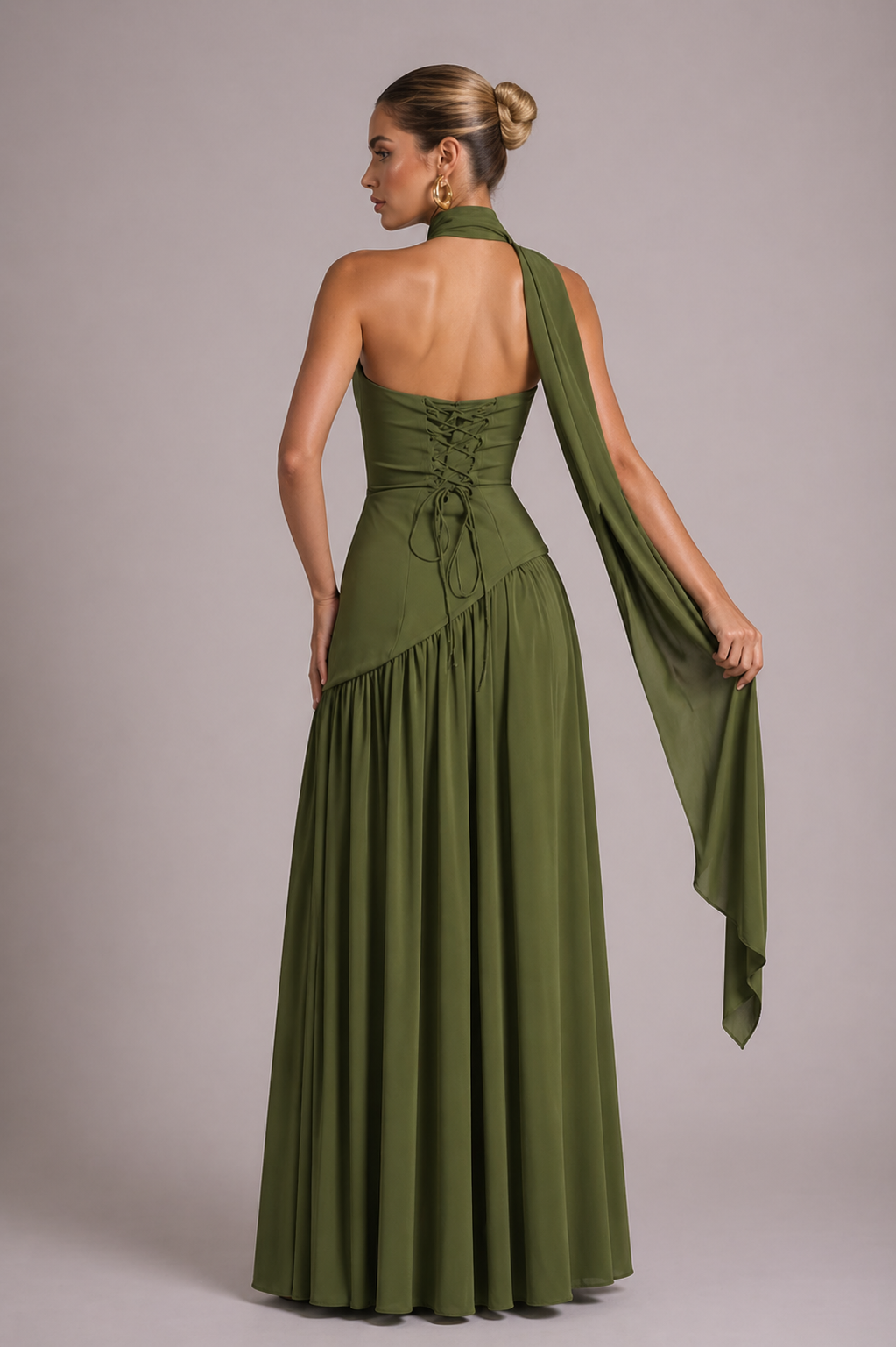 Vestido de noche elegante sin tirantes