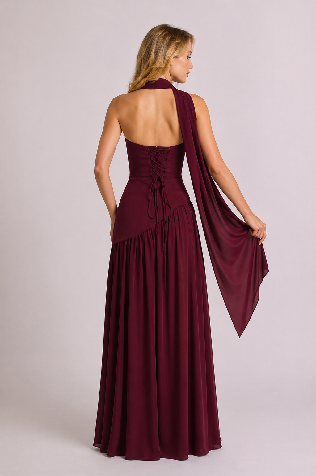 Vestido de noche elegante sin tirantes