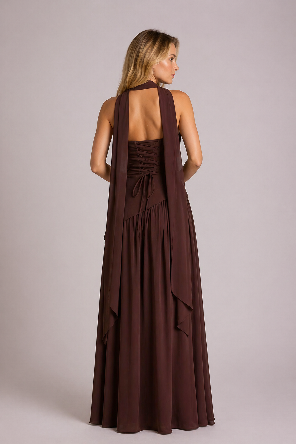 Vestido de noche elegante sin tirantes