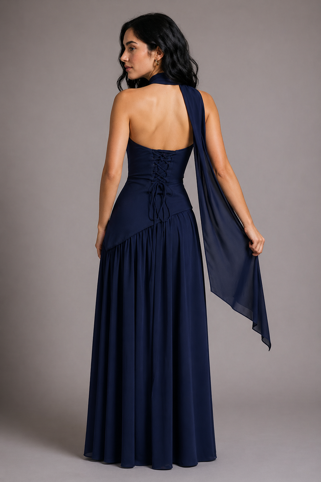 Vestido de noche elegante sin tirantes