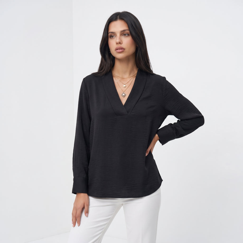 CHALINE | BLUSA CON CUELLO CHAL