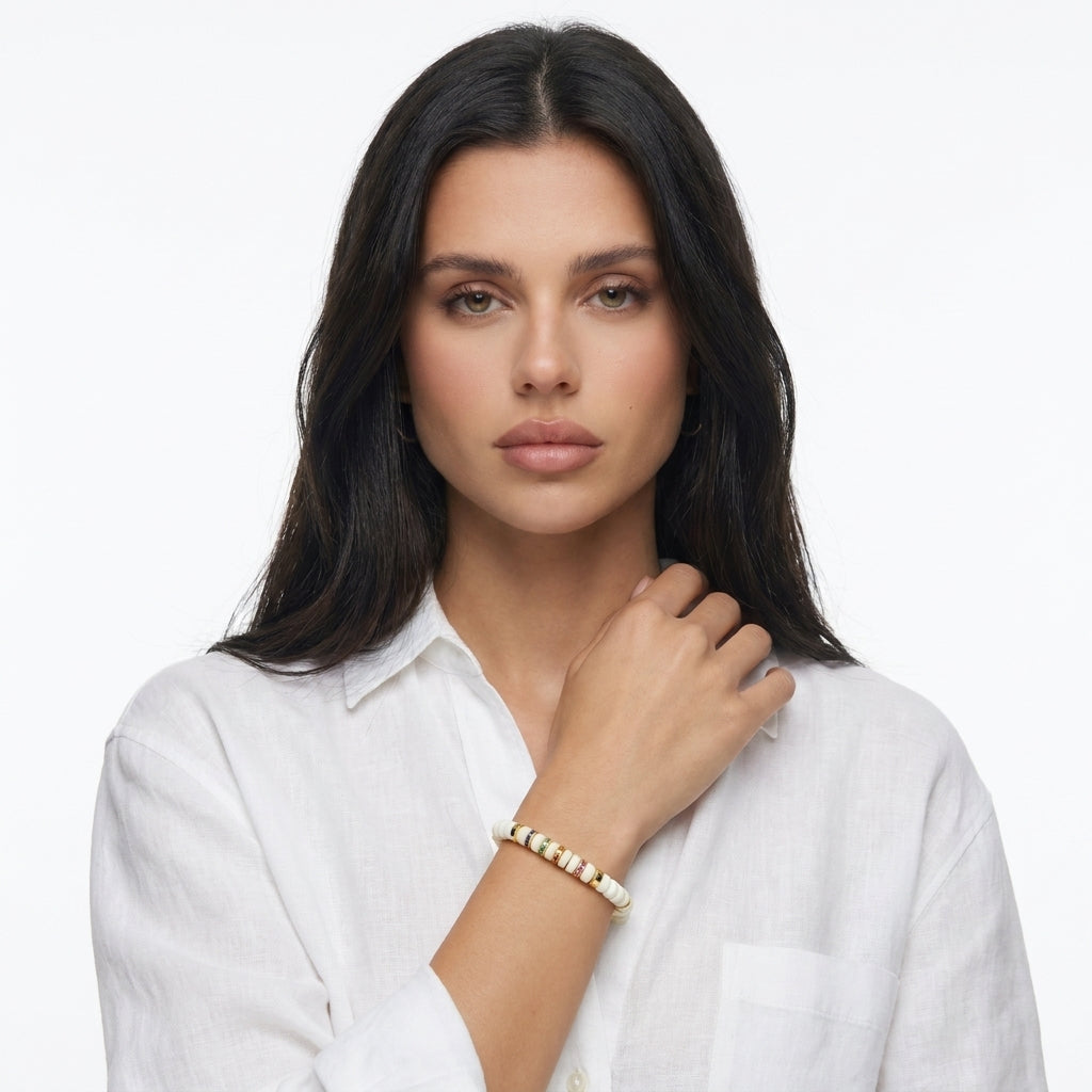 IVOIRINE | PULSERA BODHI ECOLOGICA BLANCA ORIGINAL