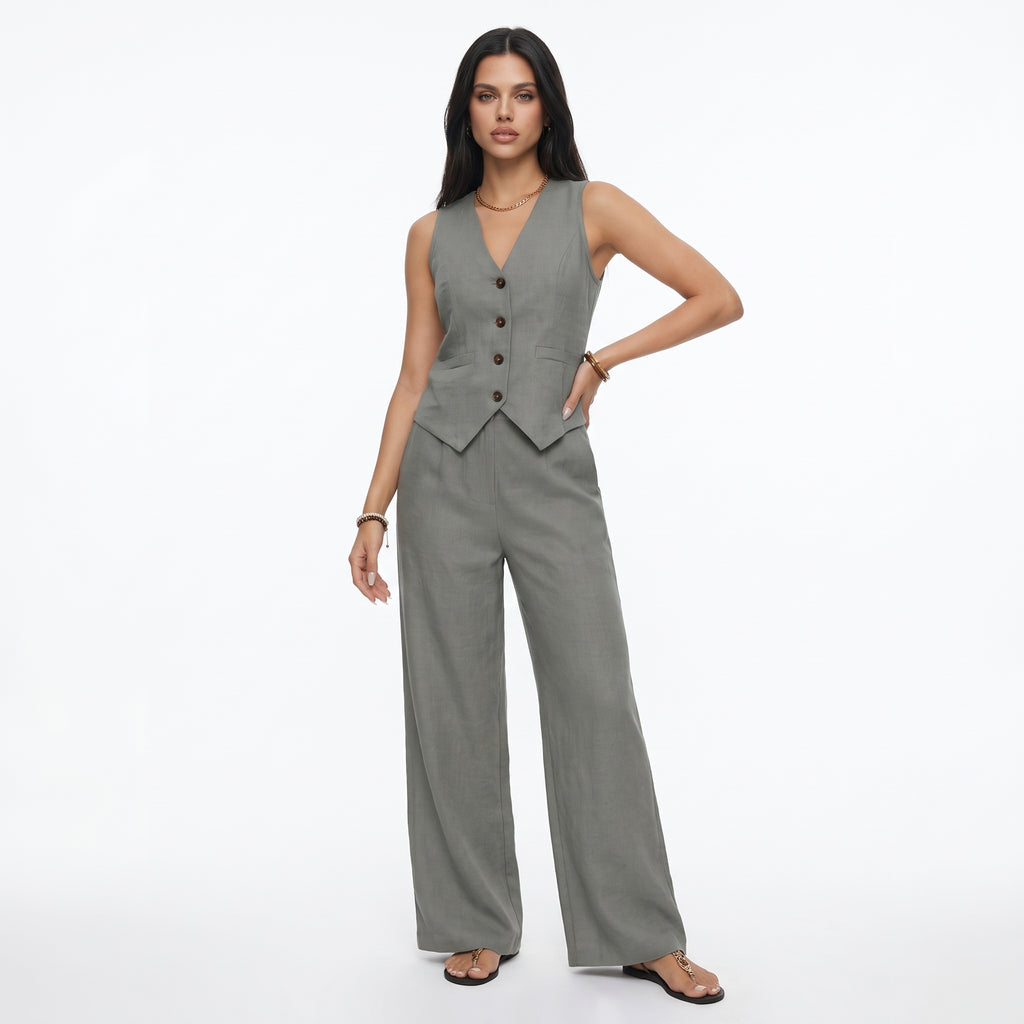 MAXENCE | CONJUNTO CHALECO + PANTALON DE REGALO