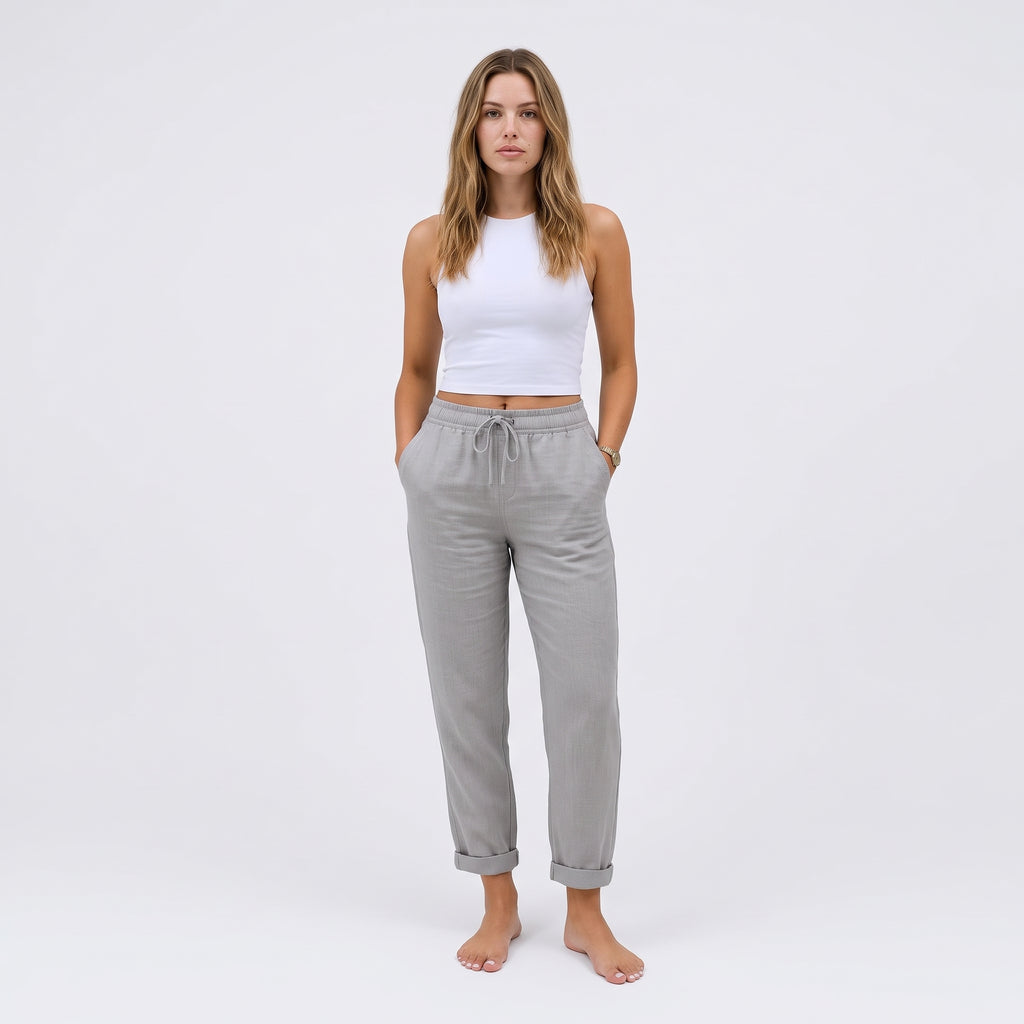 AZALEE | PANTALONES DE LINO ELASTICOS