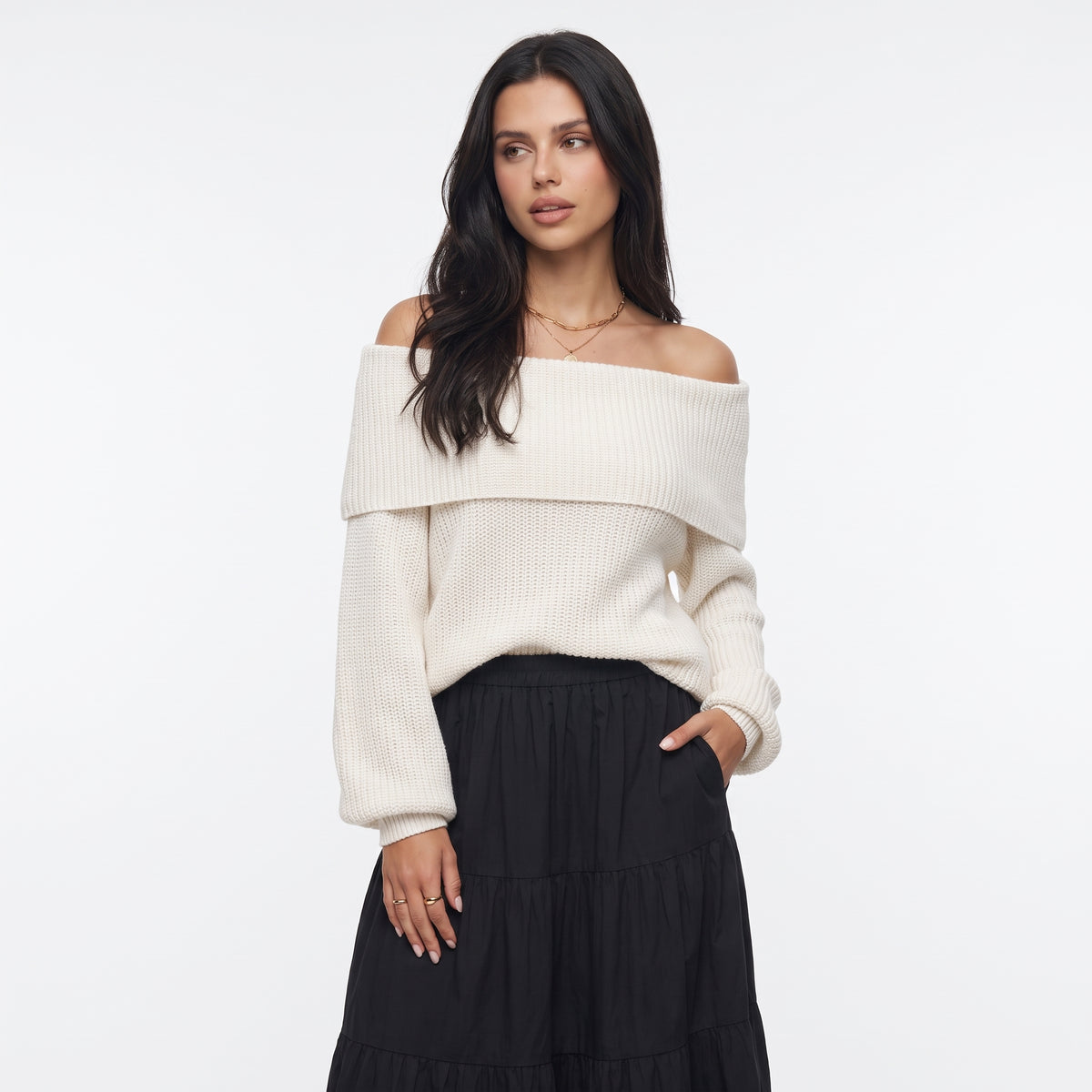 BARDOTINE | PULLOVER DE PUNTO OFF-SHOULDER