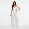 ANAELLE | CONJUNTO TOP ASIMETRICO Y PANTALON PALAZZO