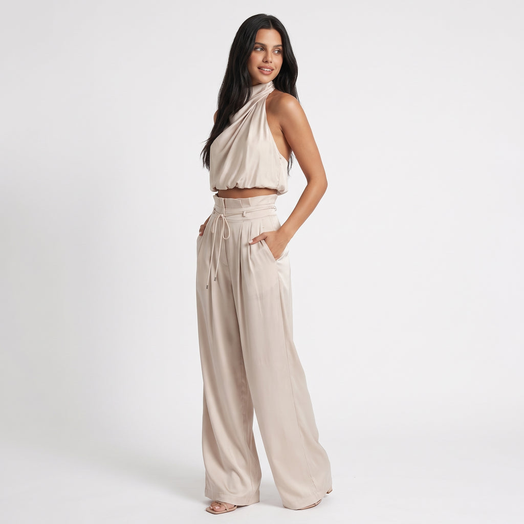ELOUAN | CONJUNTO DOS PIEZAS CON TOP FLUIDO Y PANTALON PALAZZO