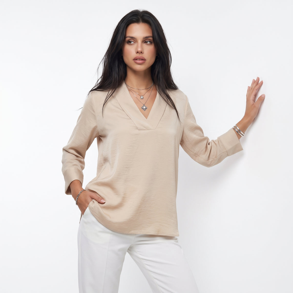 CHALINE | BLUSA CON CUELLO CHAL