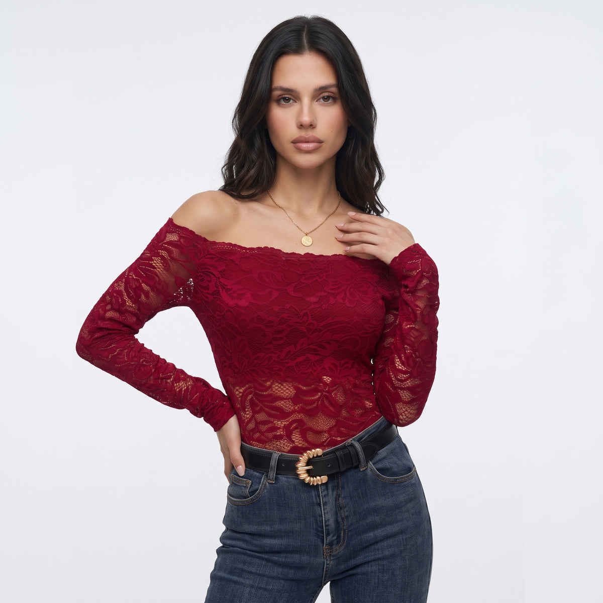 MOUSSELINE | BLUSA OFF-SHOULDER TRANSPARENTE