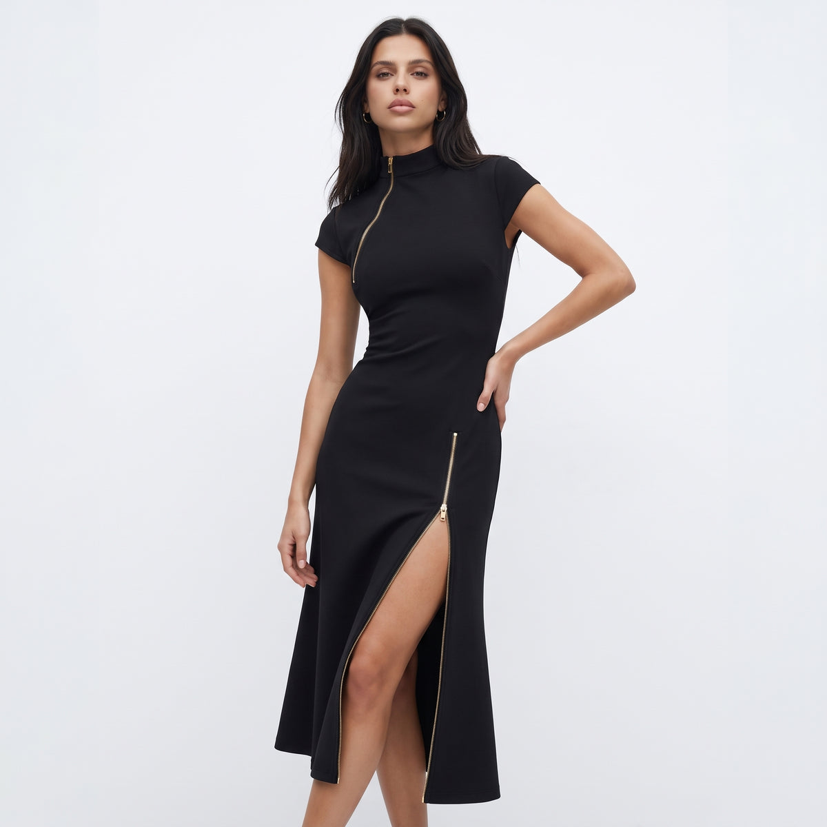 ZIPPOLINE | VESTIDO MIDI CON CREMALLERA